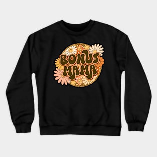 Bonus Mama Retro Groovy Floral Leopard Crewneck Sweatshirt